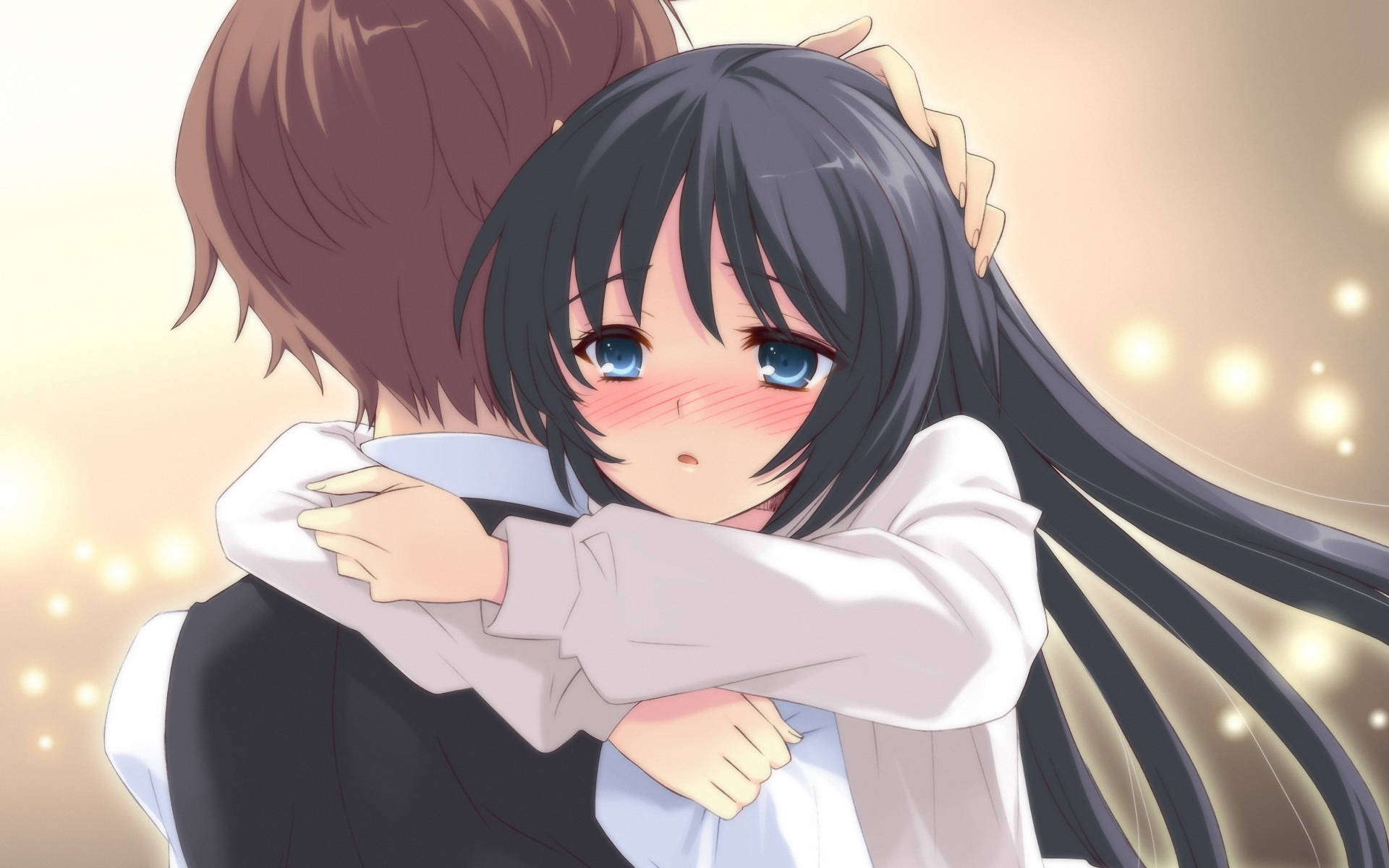 Anime Hug Of Pair Background