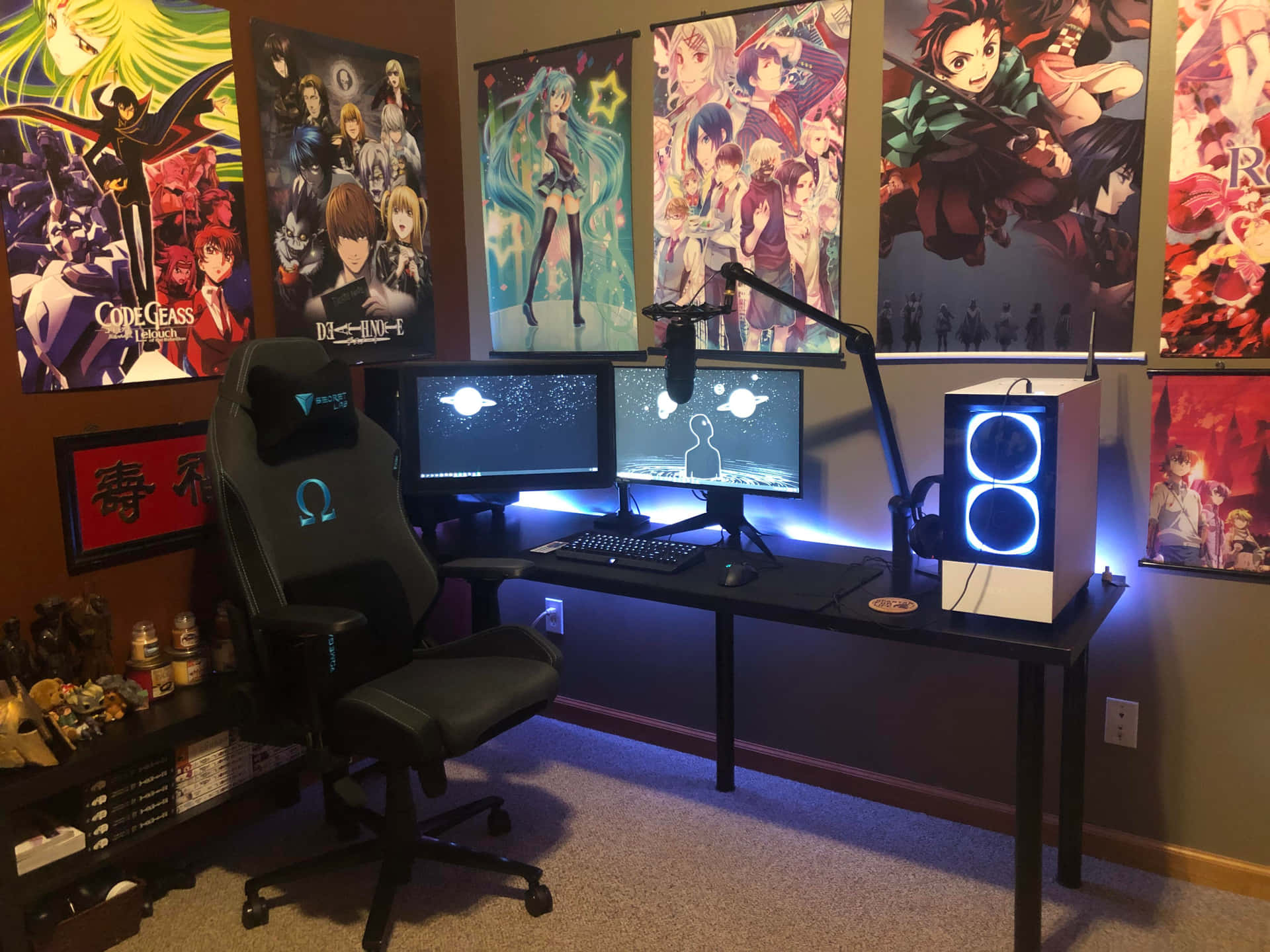 Anime Inspired Gaming Setup Background