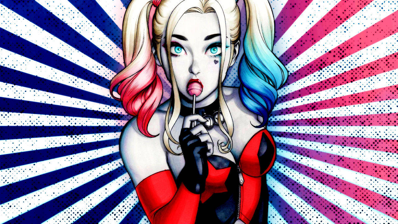 Anime-inspired Harley Quinn Phone Background