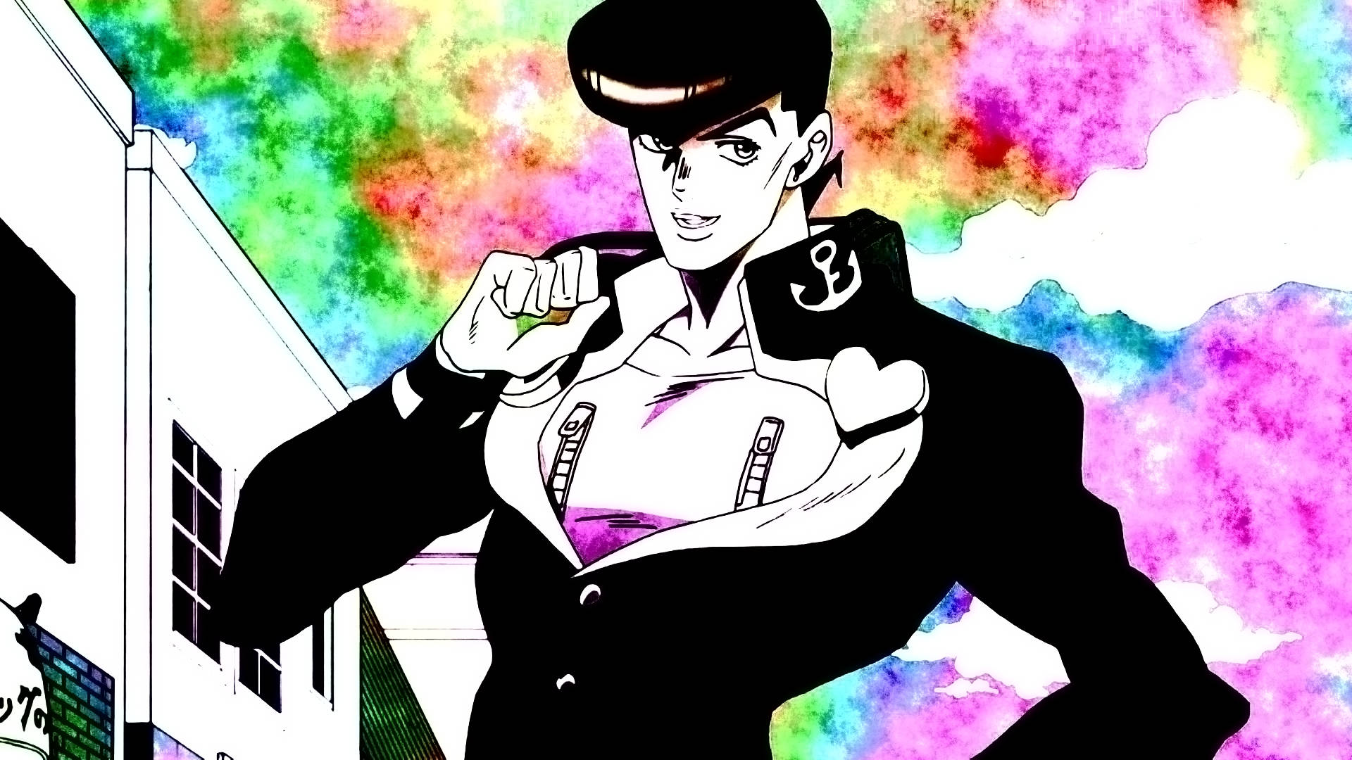 Anime Josuke Stands Handsomely Background