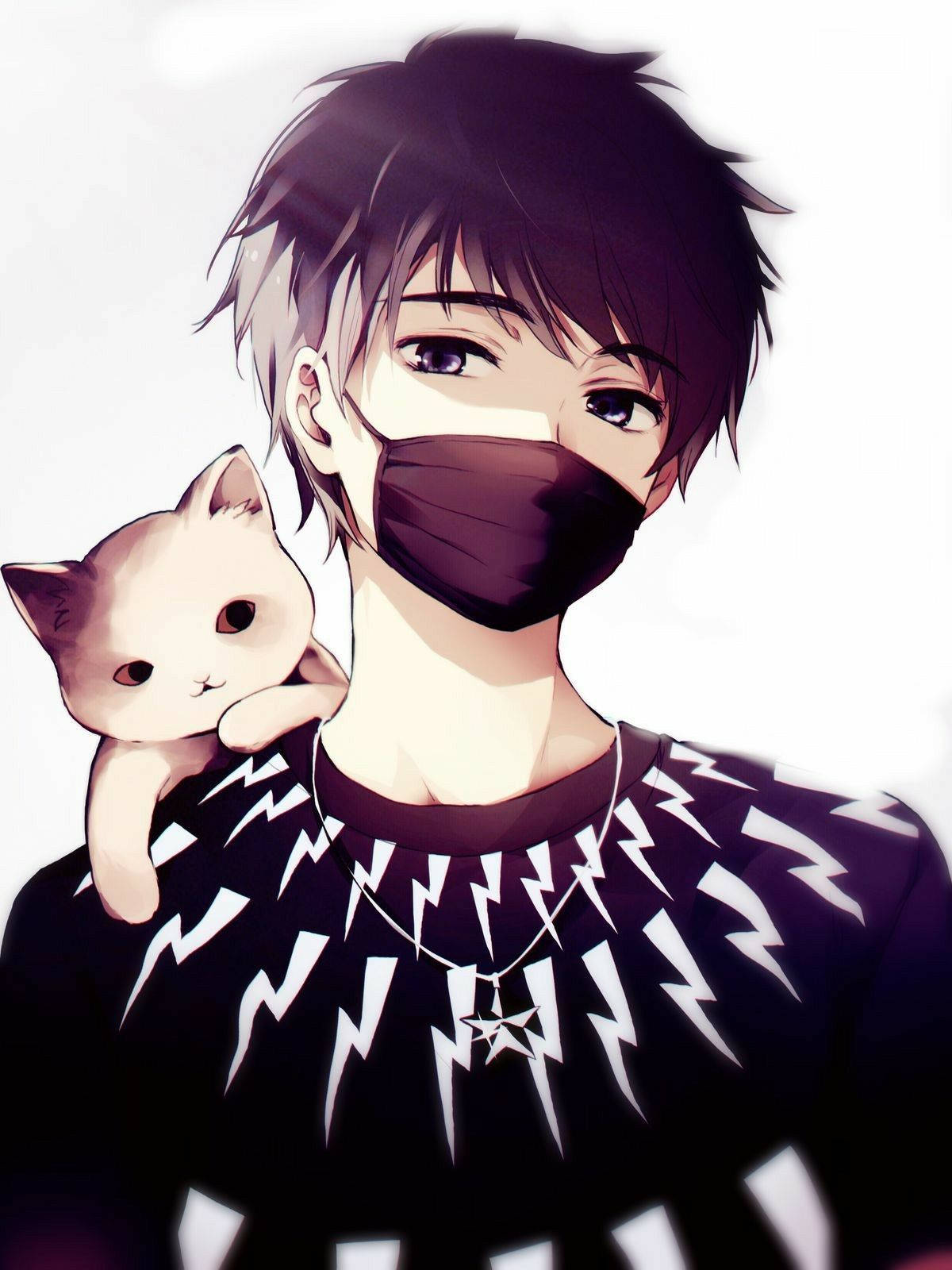 Anime Jungkook With A Cat Background