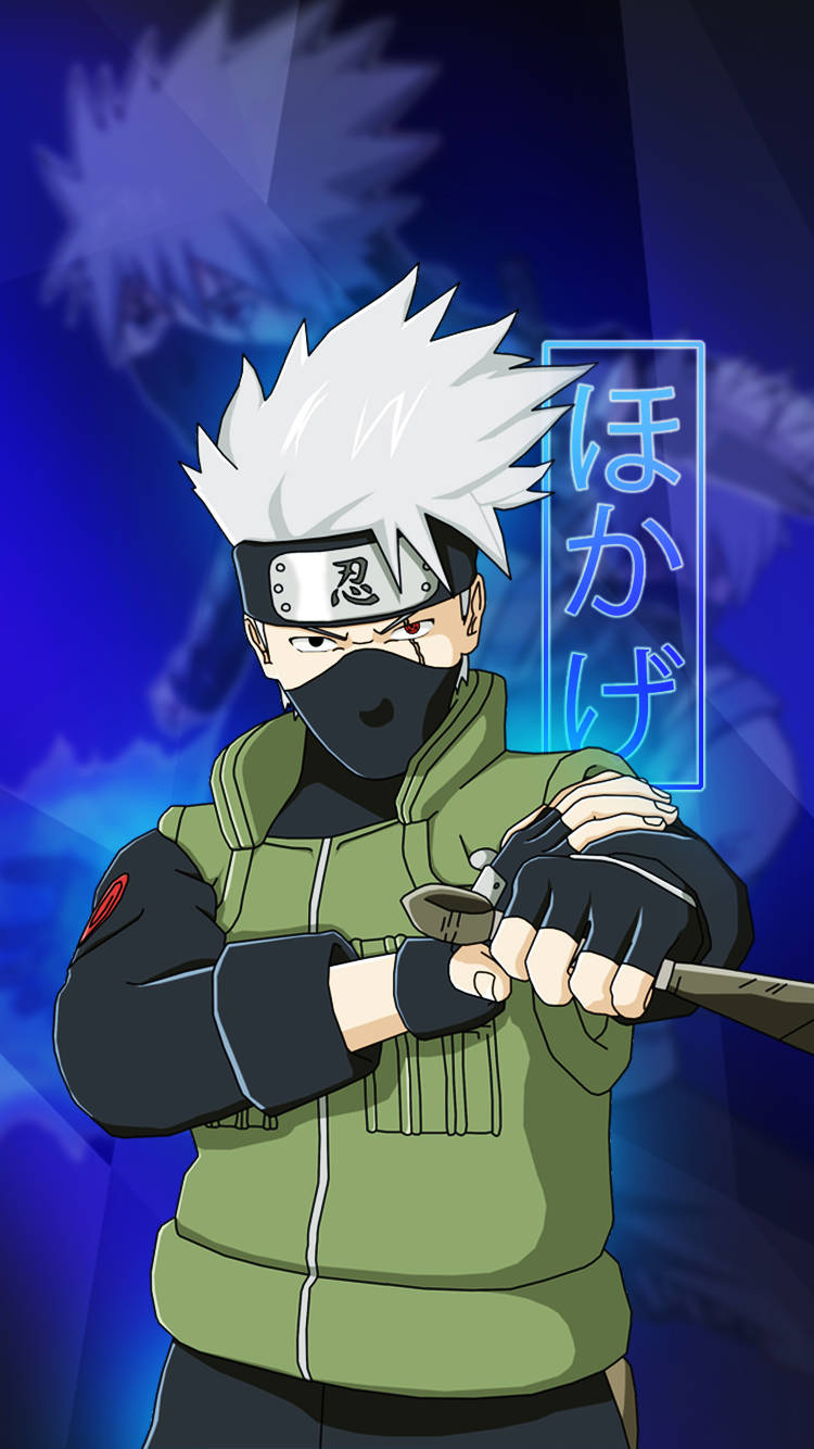 Anime Kakashi Iphone White Hair Background