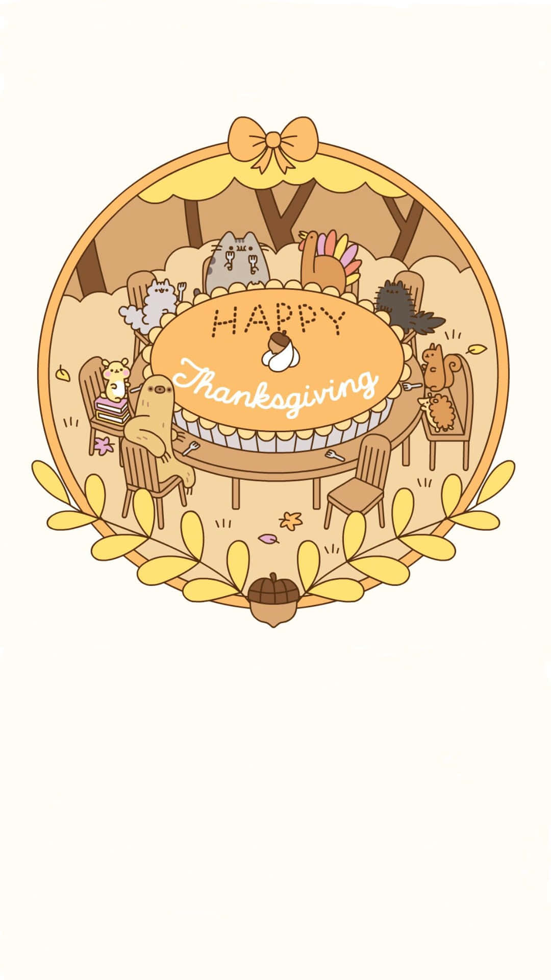 Anime Kawaii Thanksgiving Background