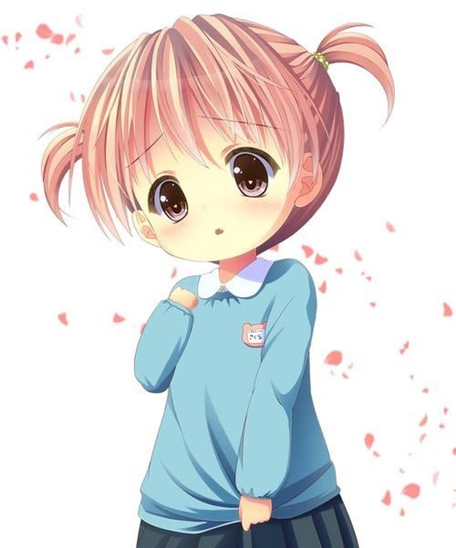 Anime Kid With Pink Hair Background