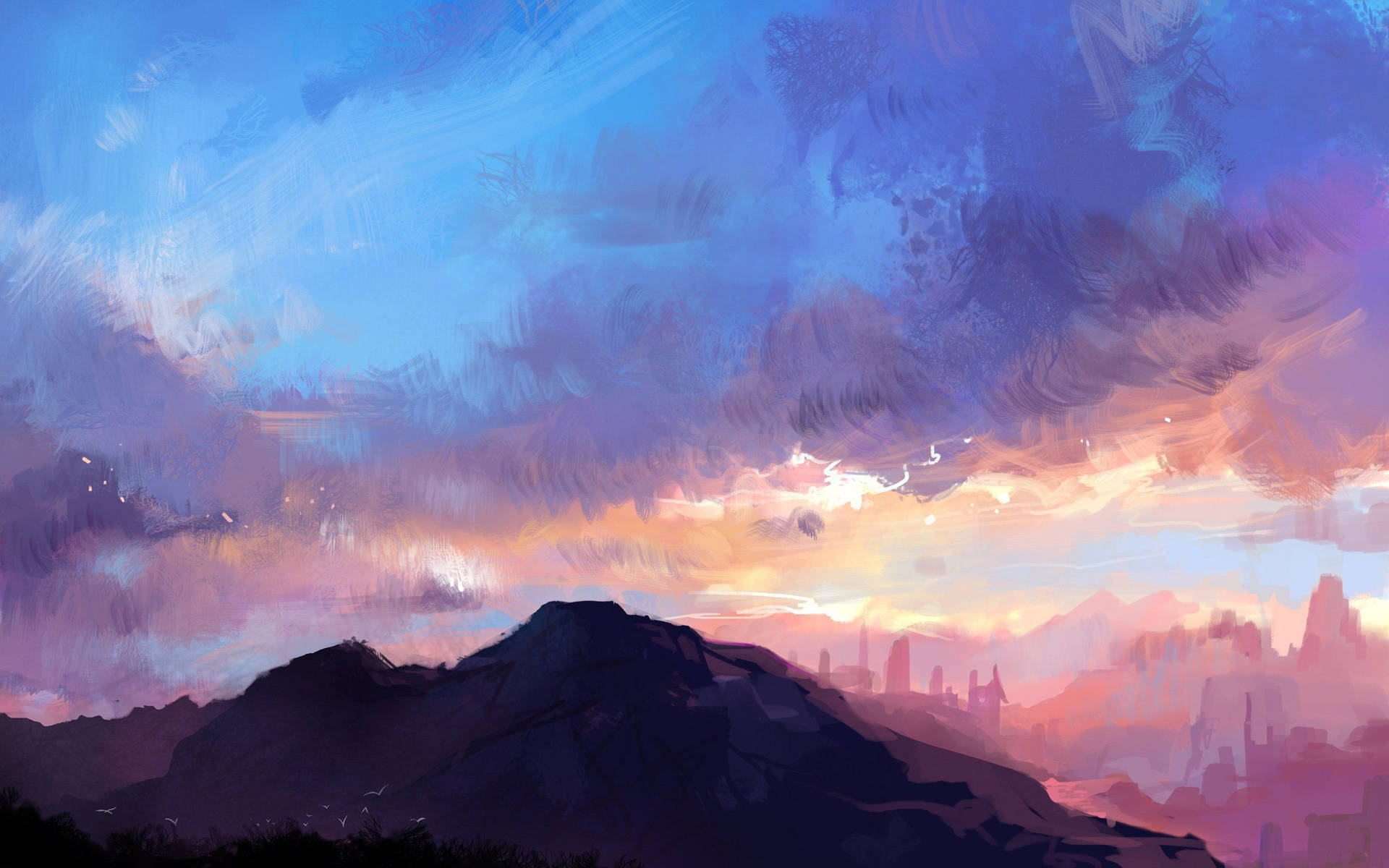 Anime Landscape Paint Art Background