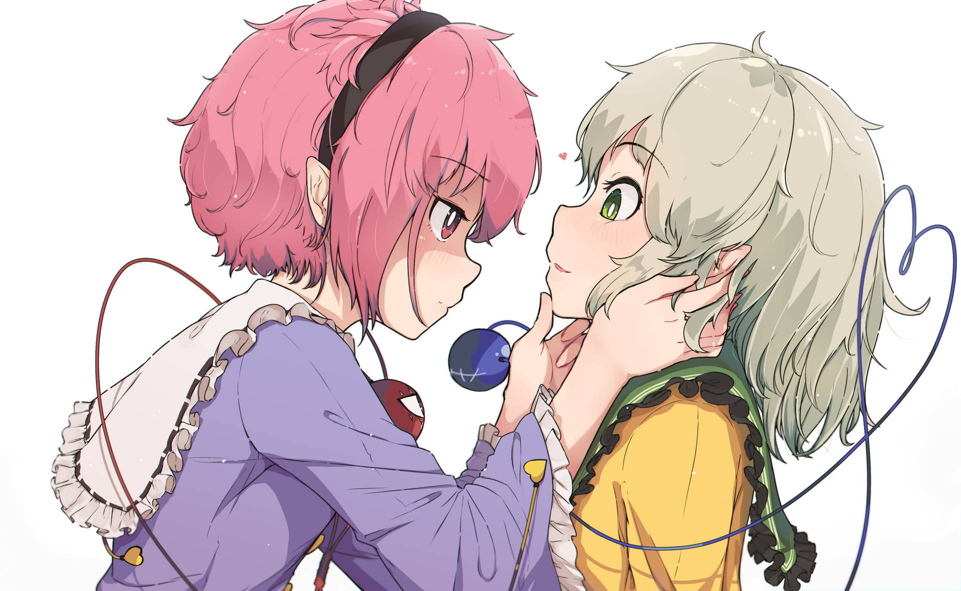 Anime Lesbian Koishi And Satori Background