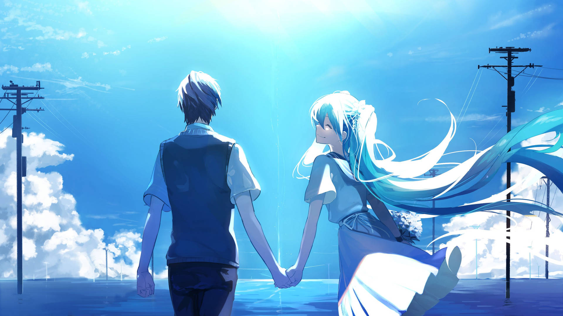 Anime Love Couple Holding Hands