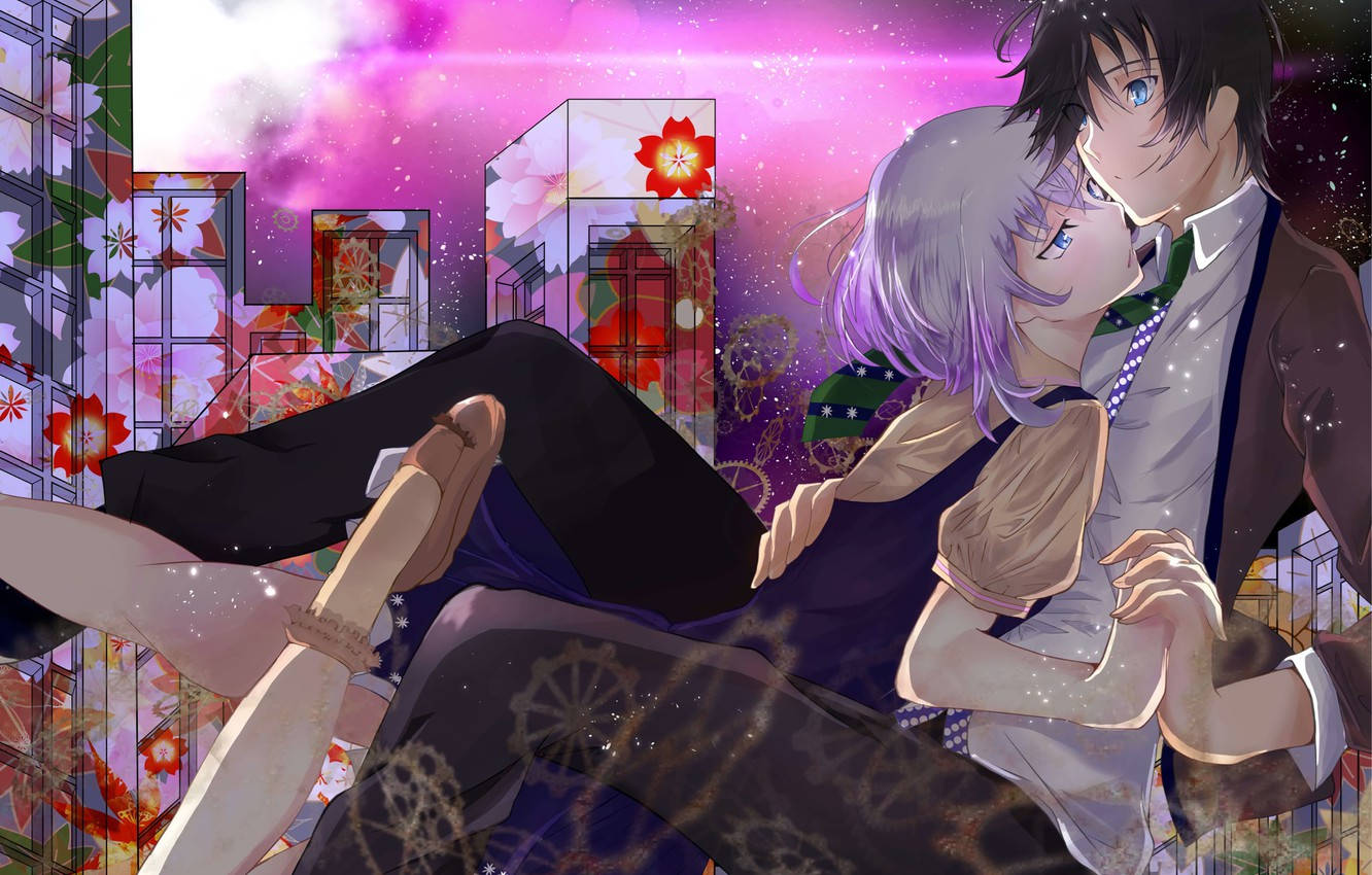 Anime Love Couple Hugging