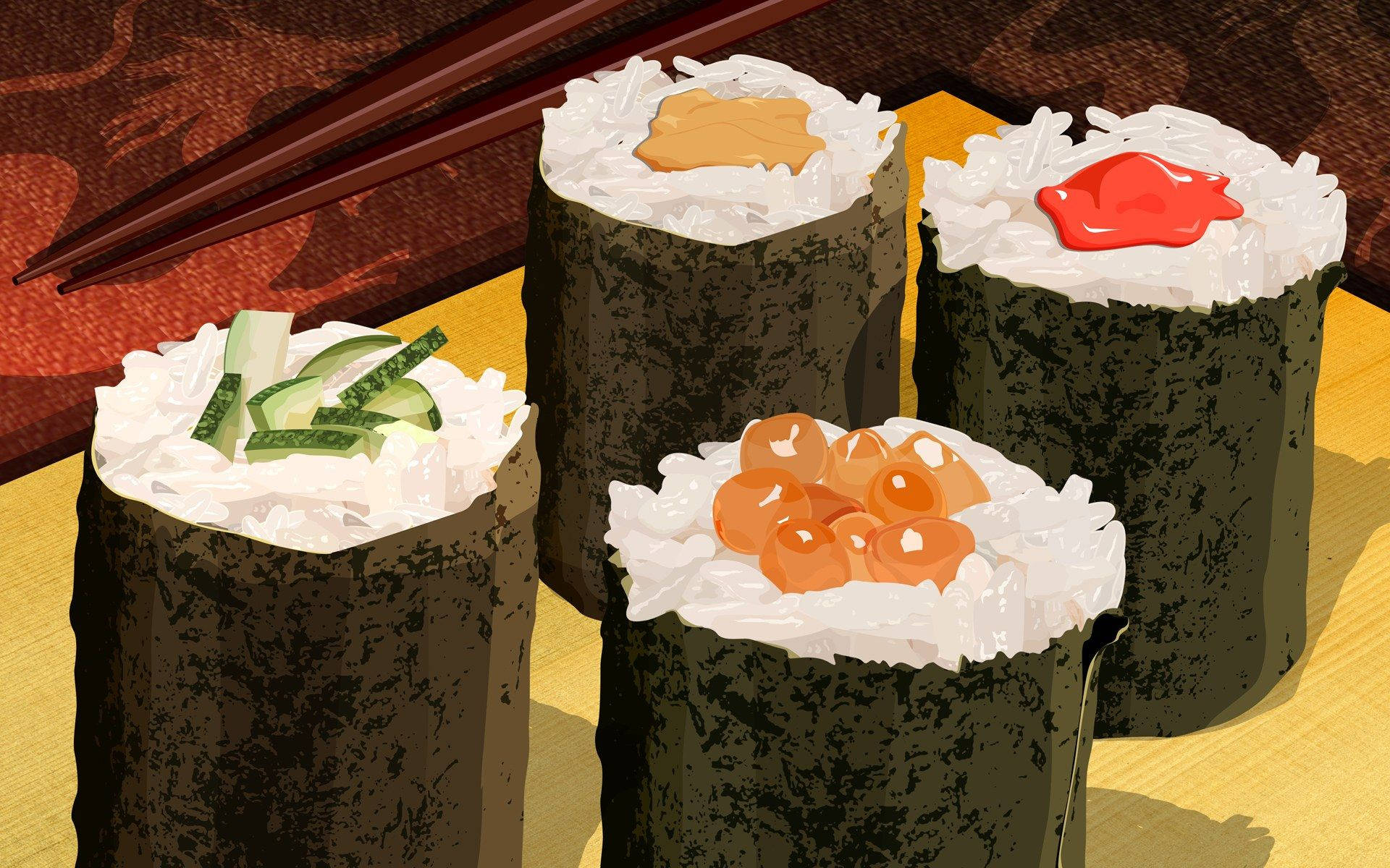 Anime Maki Sushi Background