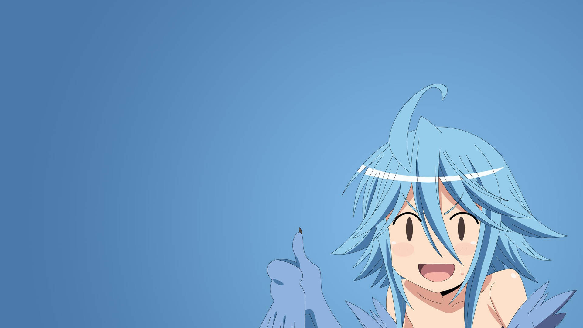 Anime Meme Pfp Surprised Blue Girl Background