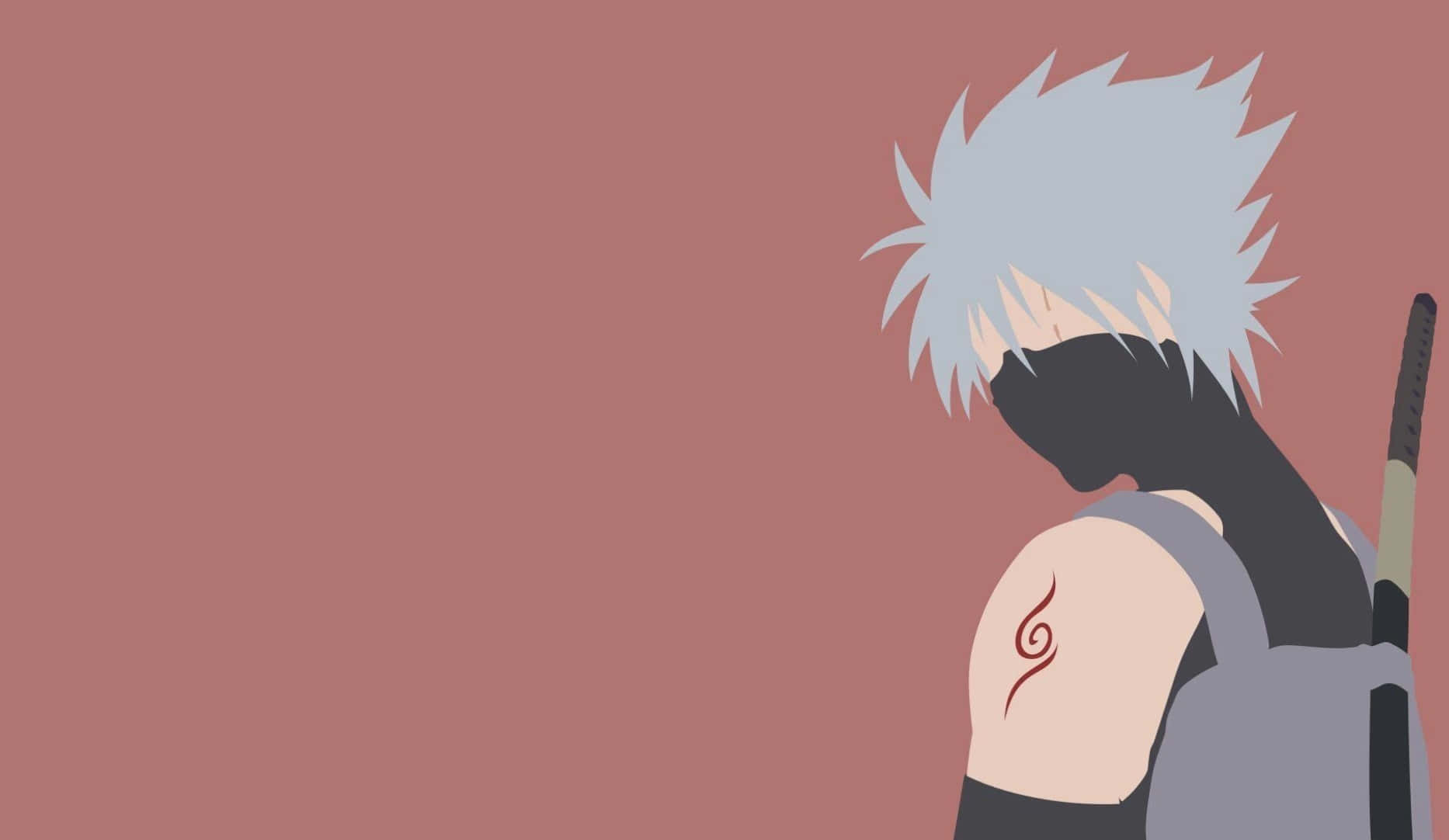 Anime Minimalist Hatake Kakashi Without Forehead Protector Background