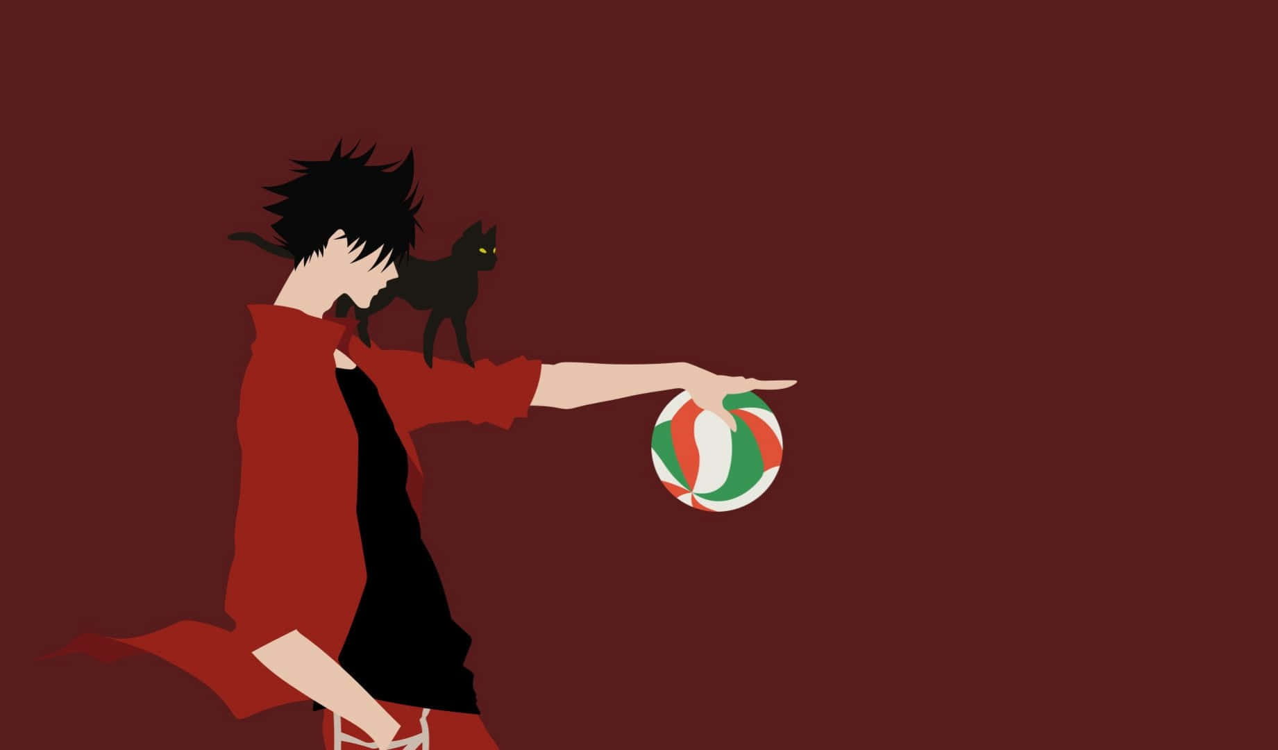 Anime Minimalist Tetsurō Kuroo Holding A Volleyball Background