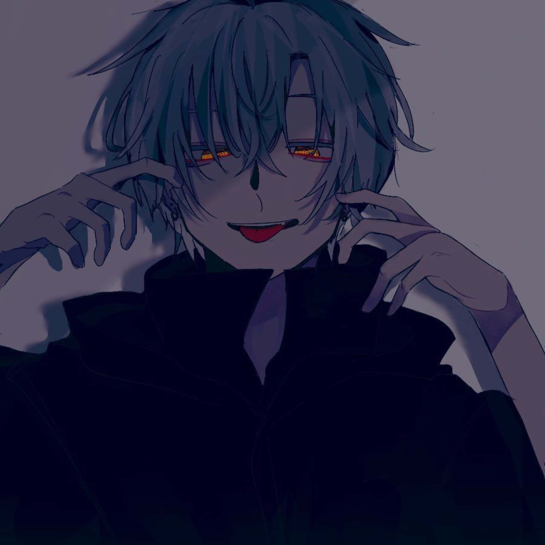 Anime Mischievous Smile Evil Glint Background