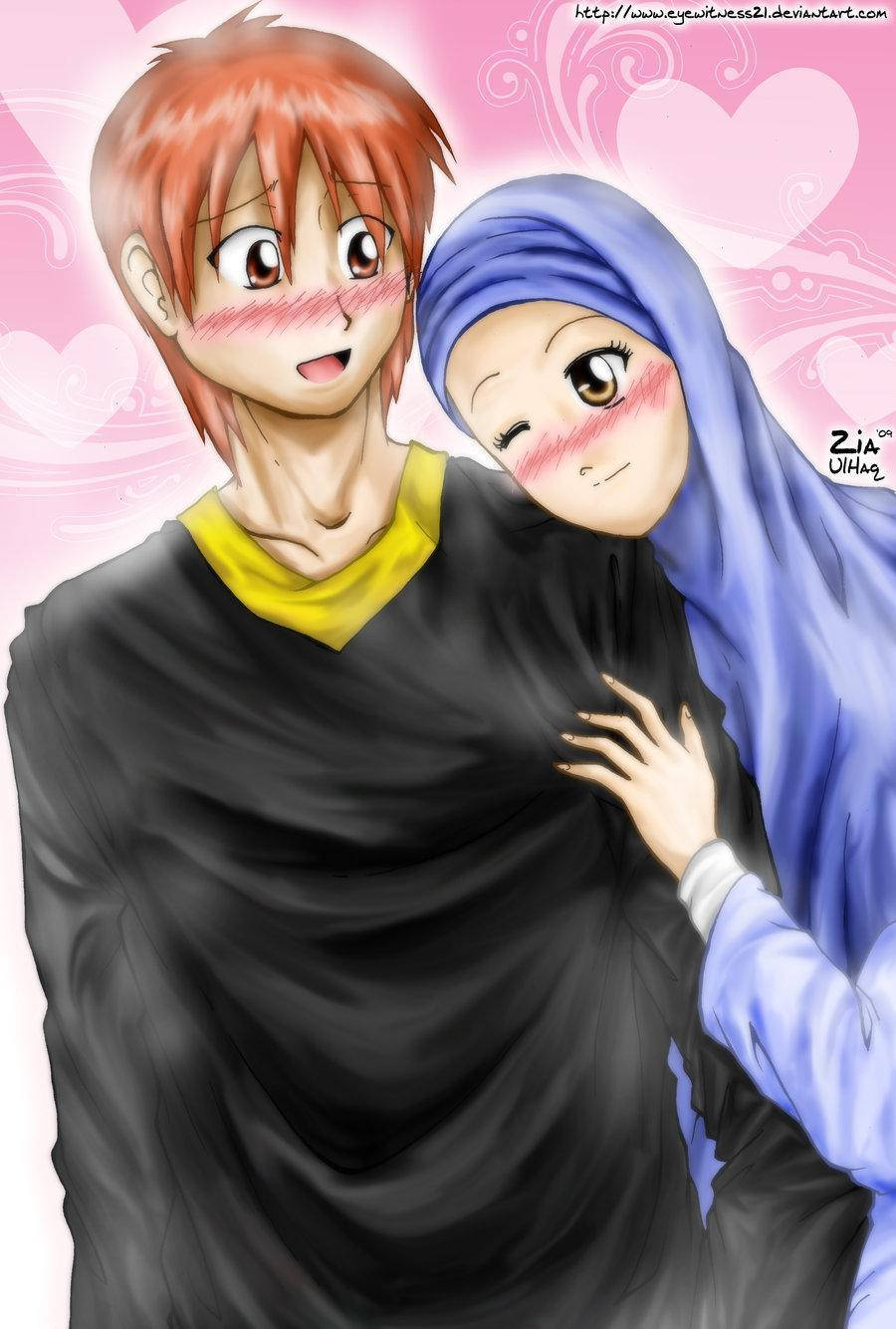 Anime Muslim Couple Background