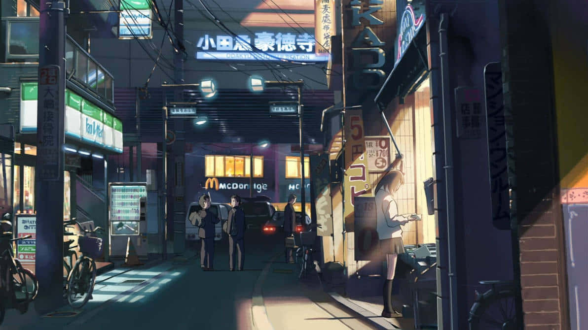 Anime_ Nighttime_ City_ Street_ Scene