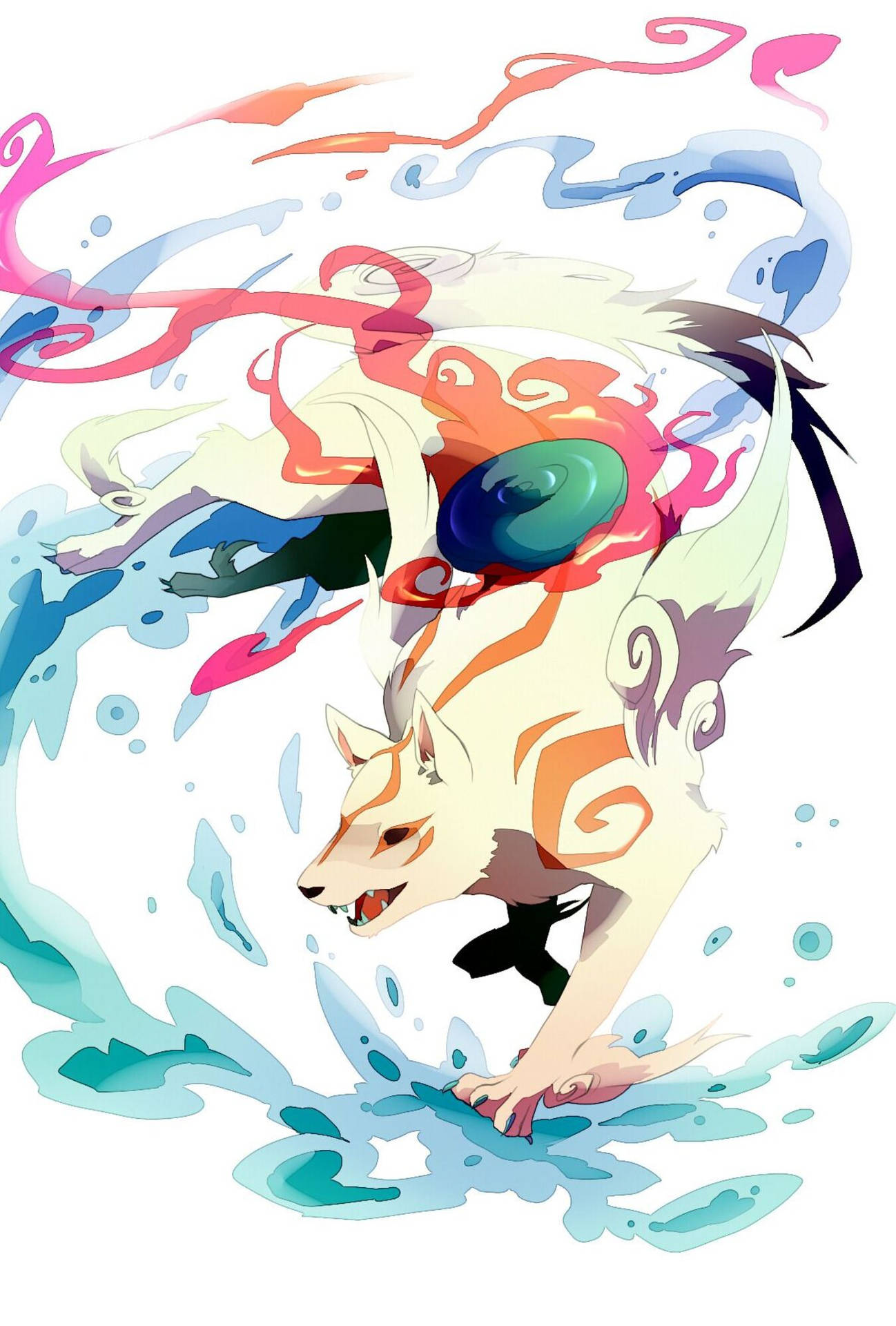 Anime Okami With Water Background
