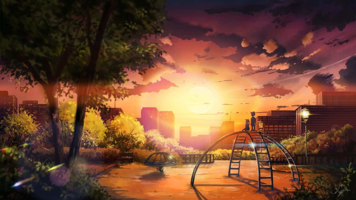 Anime Park Scenery 1244 X 700 Background