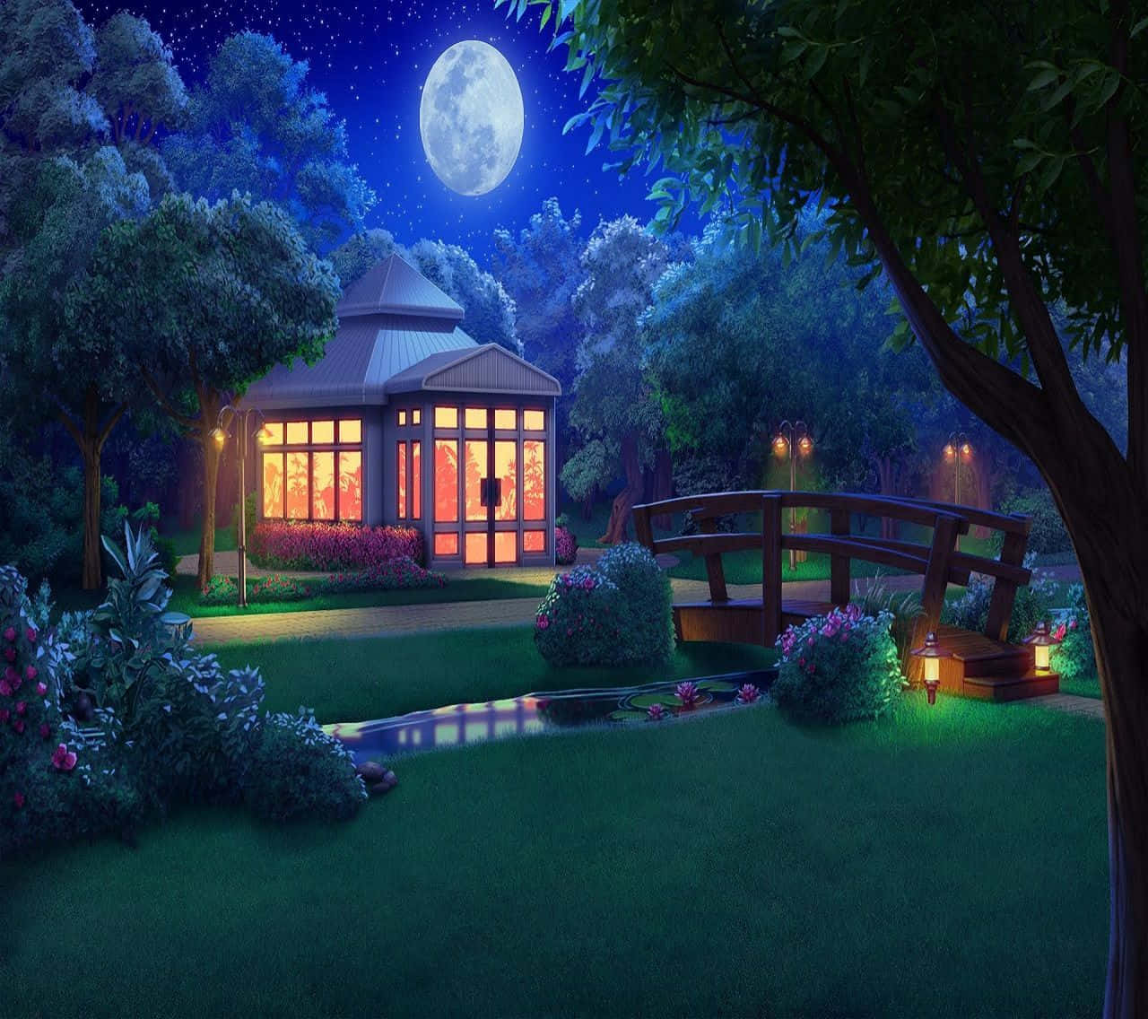 Anime Park Scenery 1280 X 1136 Background