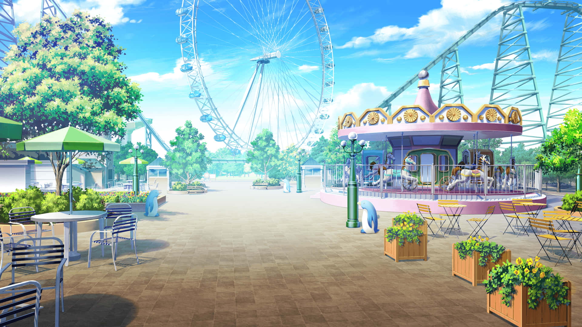 Anime Park Scenery 2050 X 1153 Background