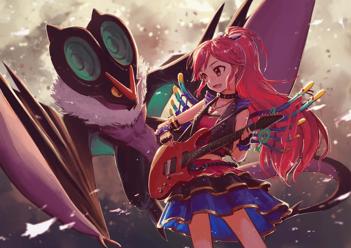 Anime Rock Concertwith Noivernand Guitarist Background