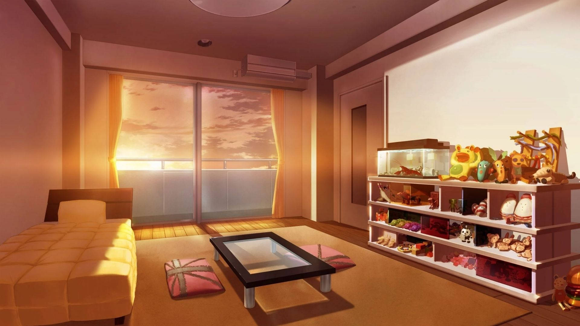 Anime Room At Sunset