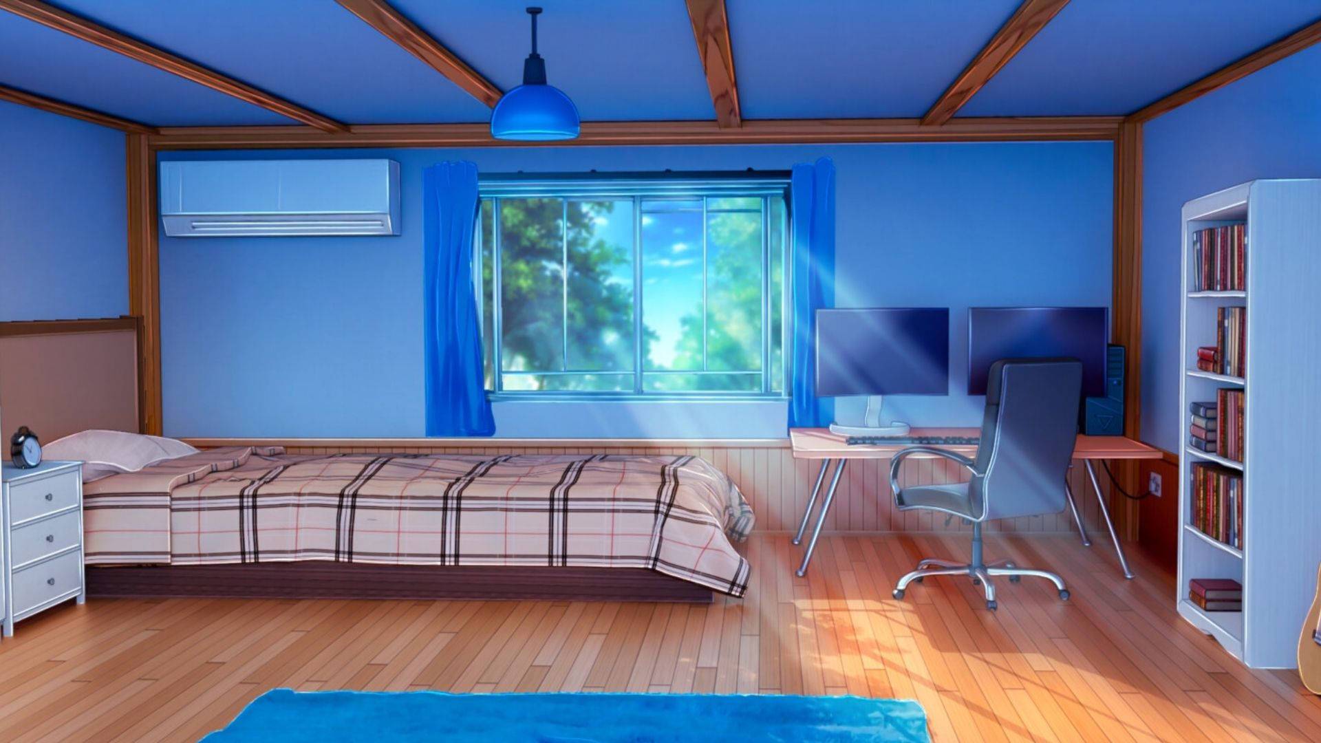 Anime Room Sun Rays Background