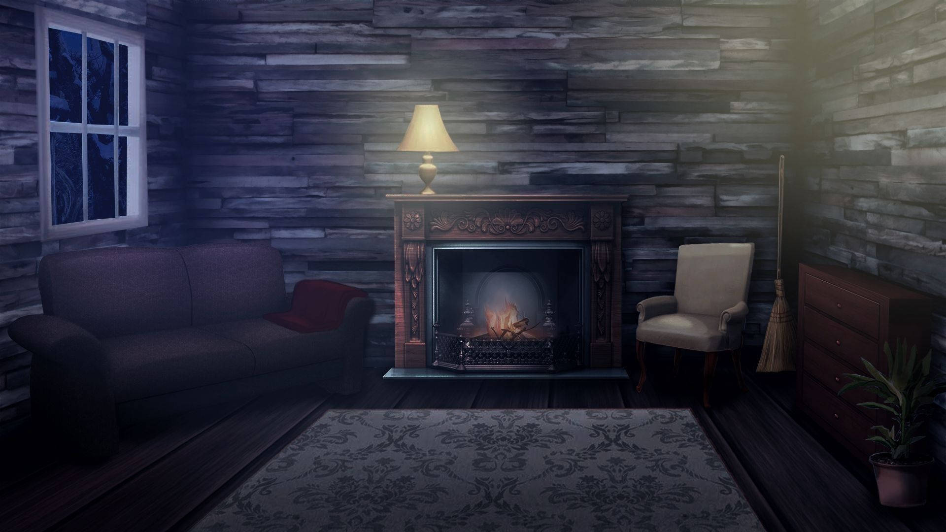 Anime Room With Fireplace
