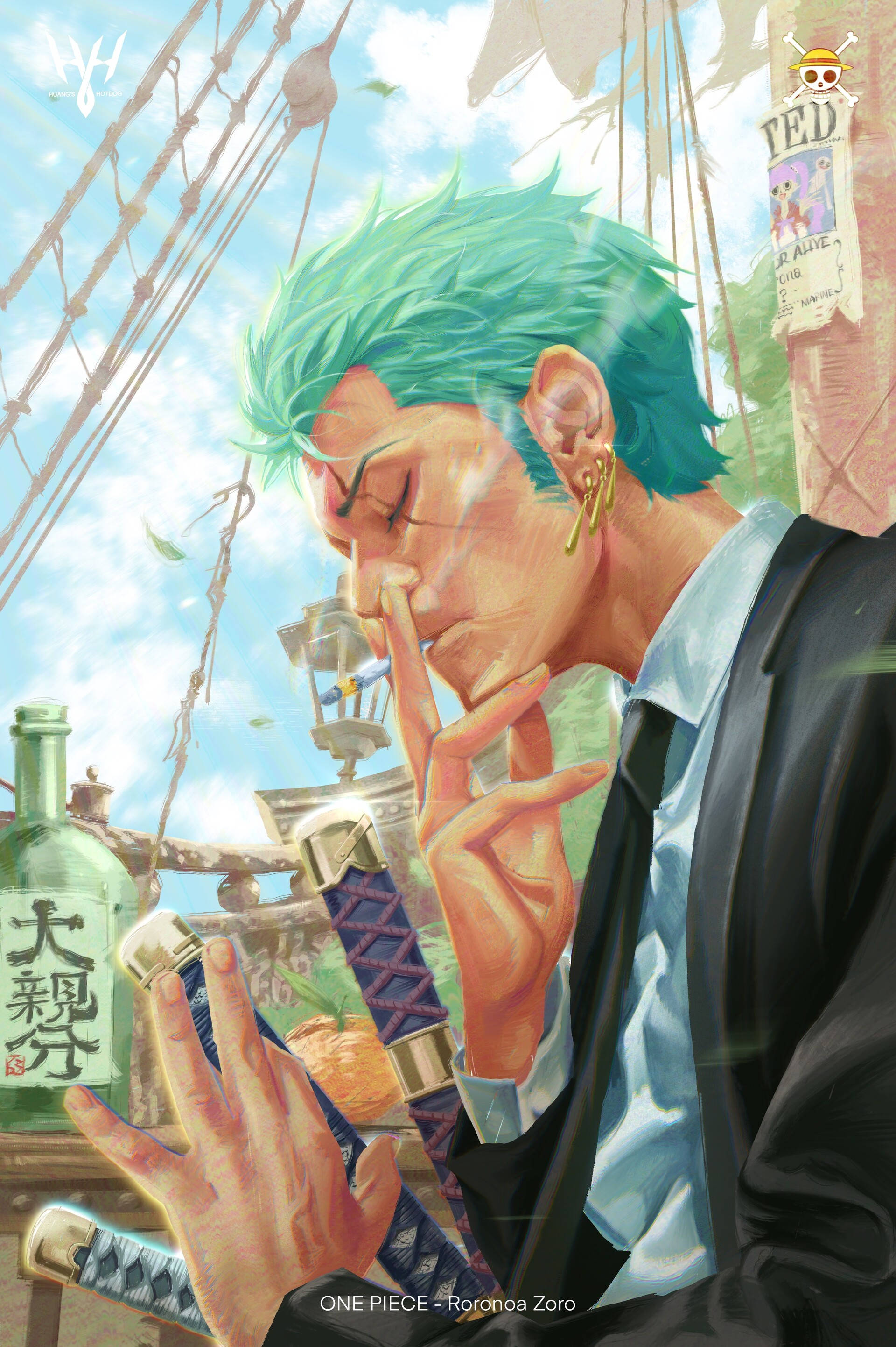 Anime Roronoa Zoro Pfp Fan Art Background