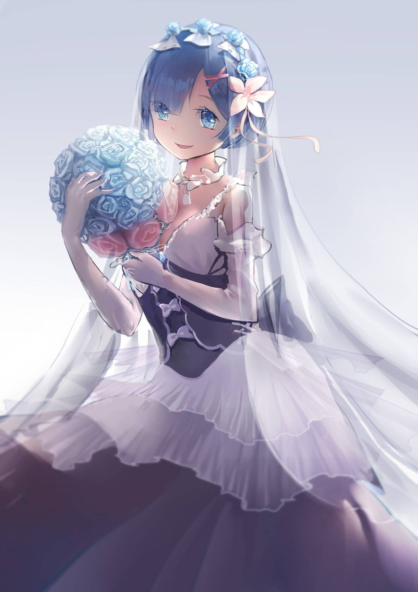 Anime Ruffles Wedding Dress Background