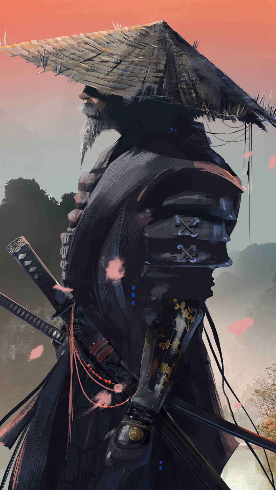 Anime Samurai Black Background