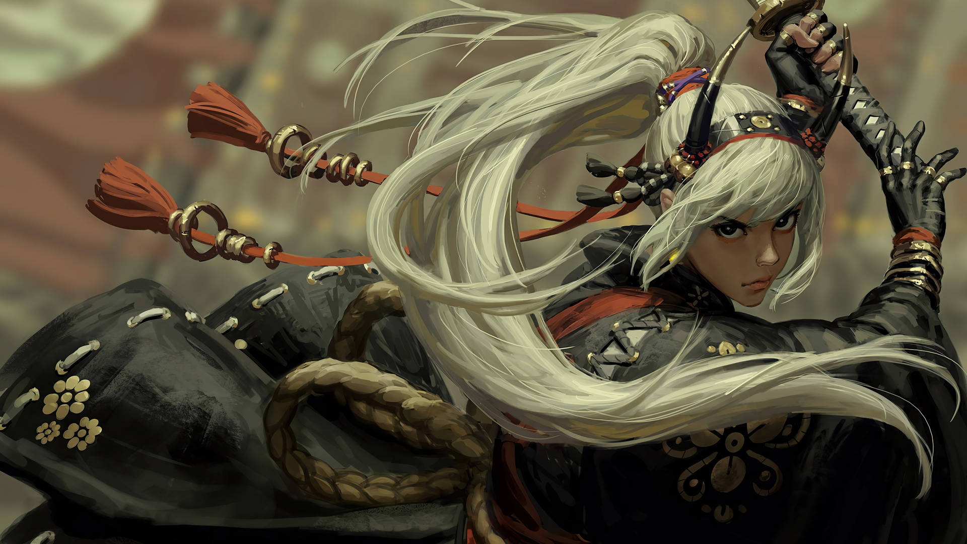 Anime Samurai Illustration Background