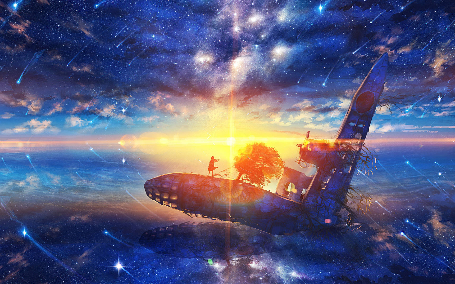 Anime Scenery 4k Airplane