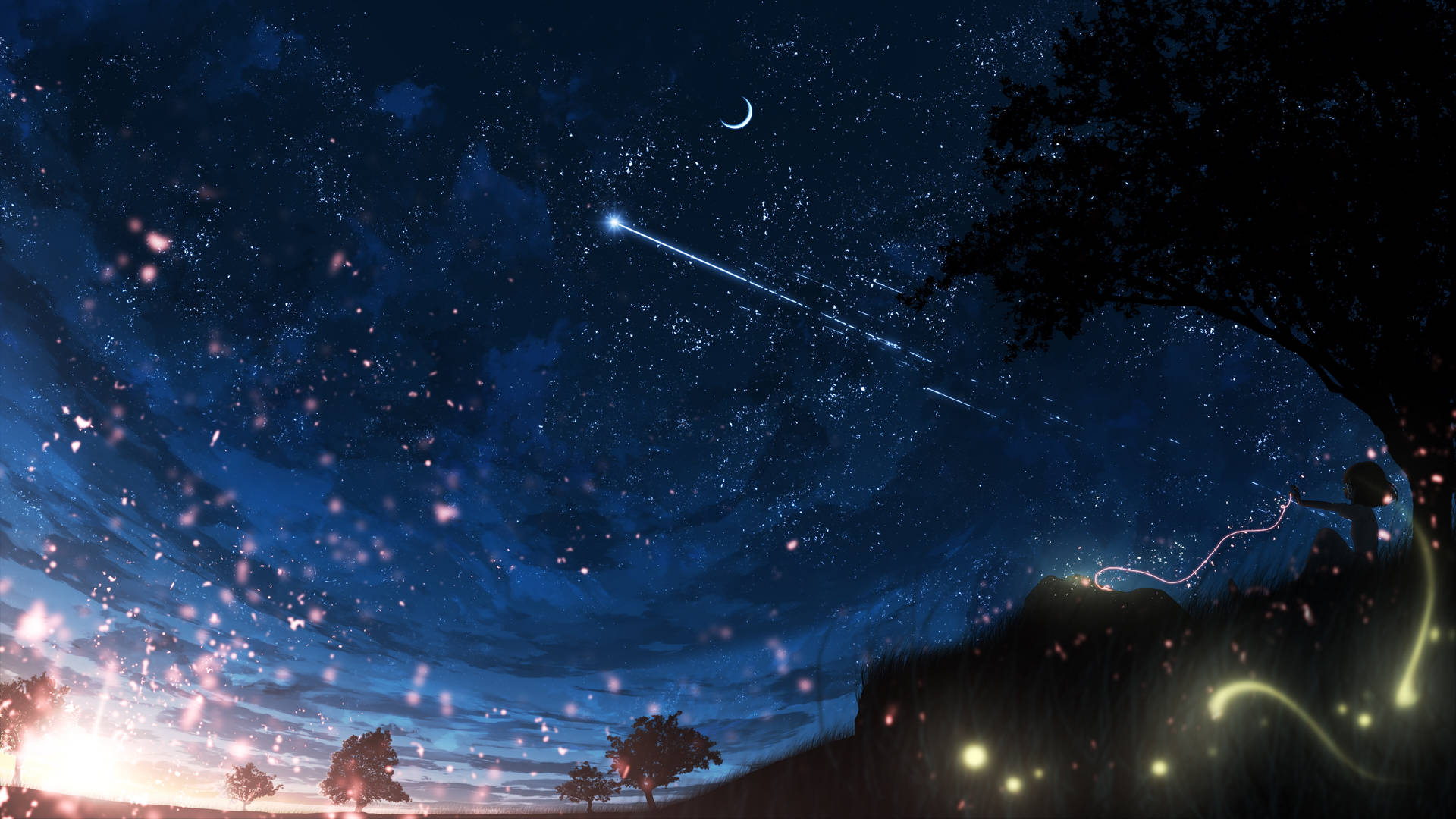 Anime Scenery 4k Shooting Star Background