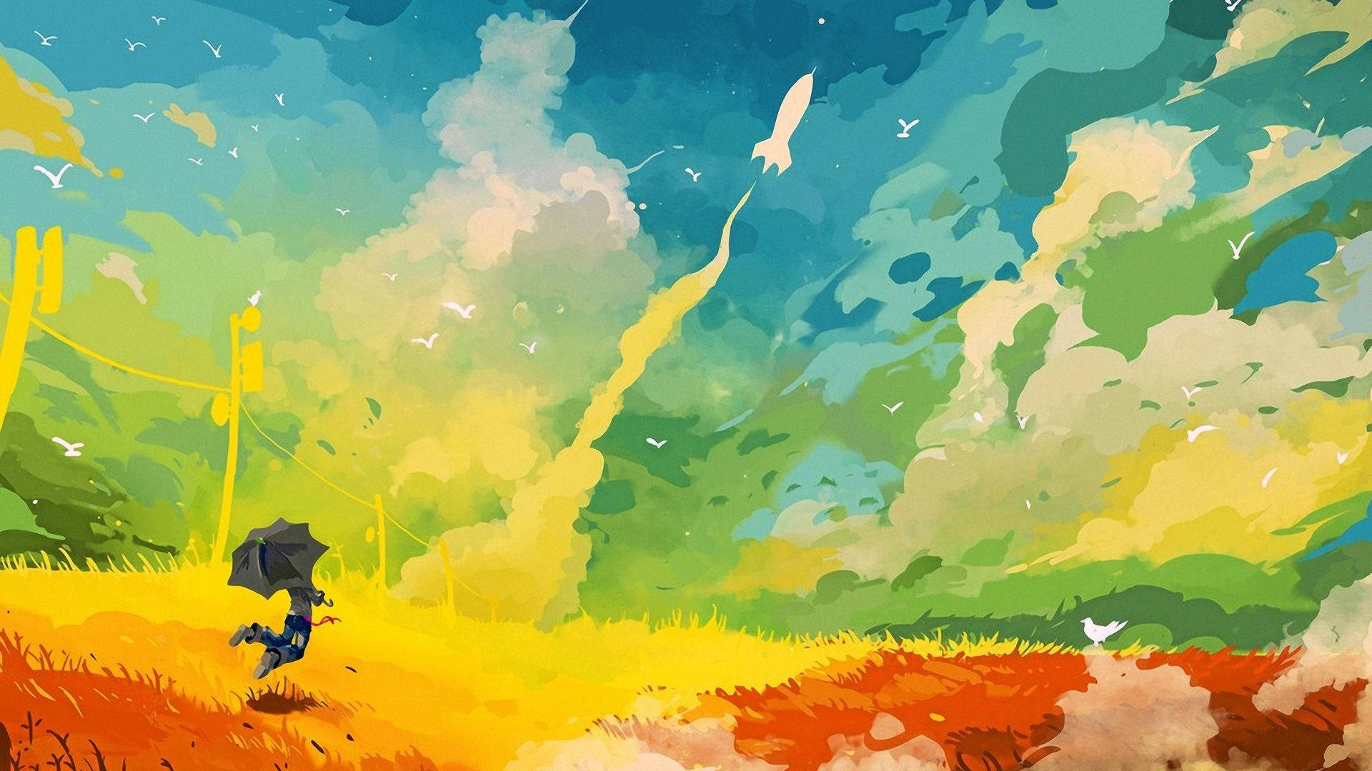 Anime Scenery Abstract Art Background