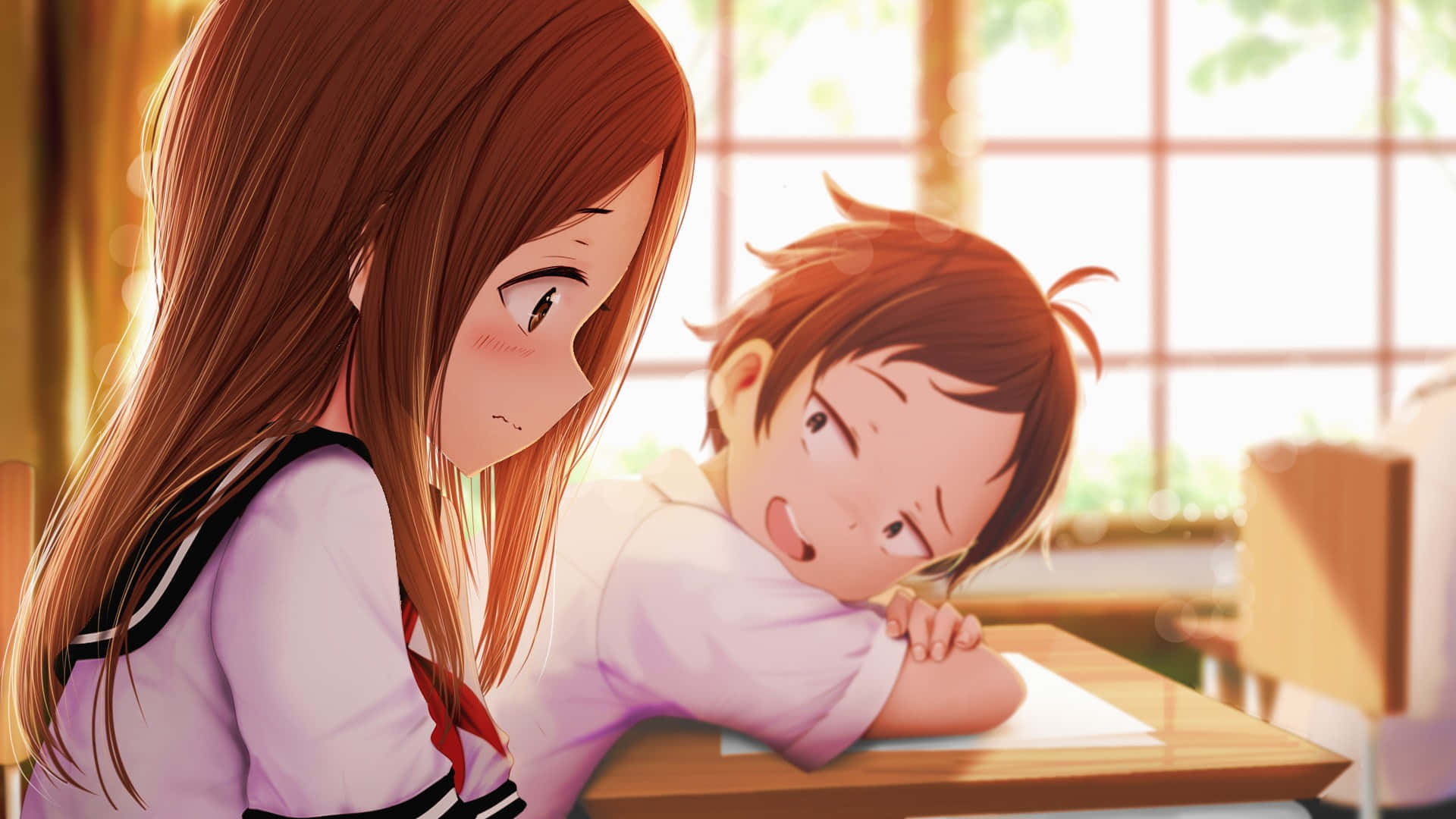 Anime School Girl Cute Takagi Background