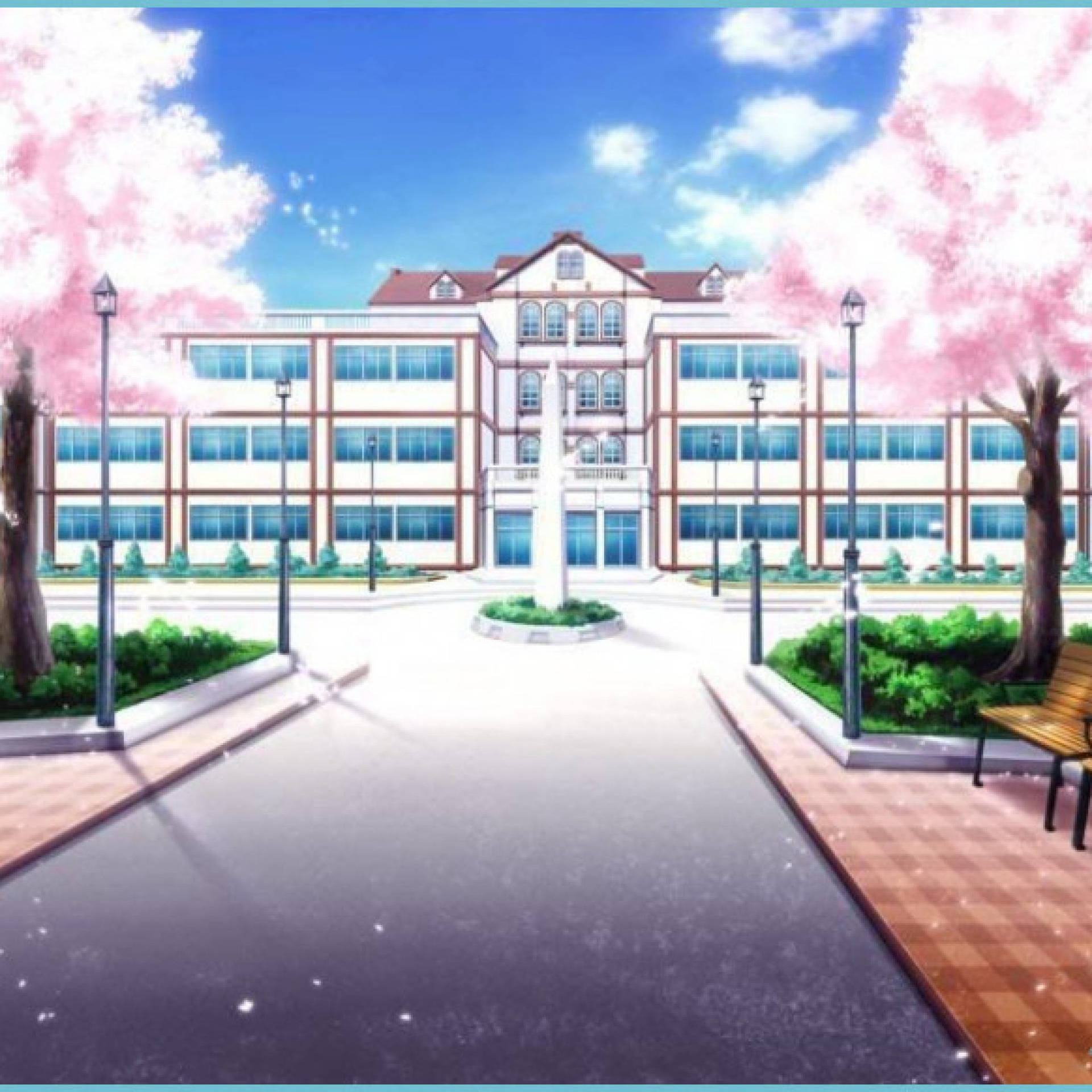 Anime School Scenery Amanogawa Templar High School Background