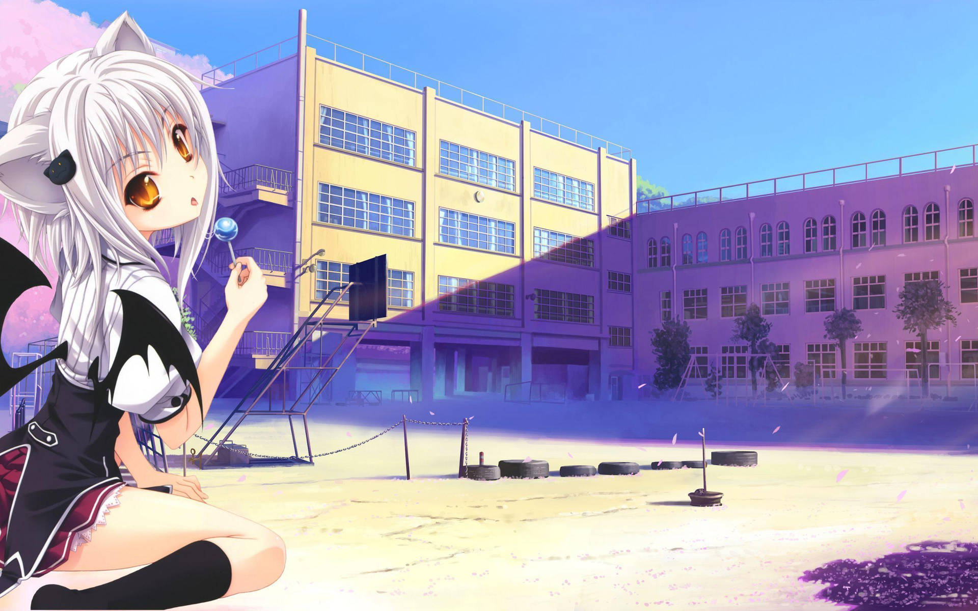 Anime School Scenery High School Dxd Koneko Toujou