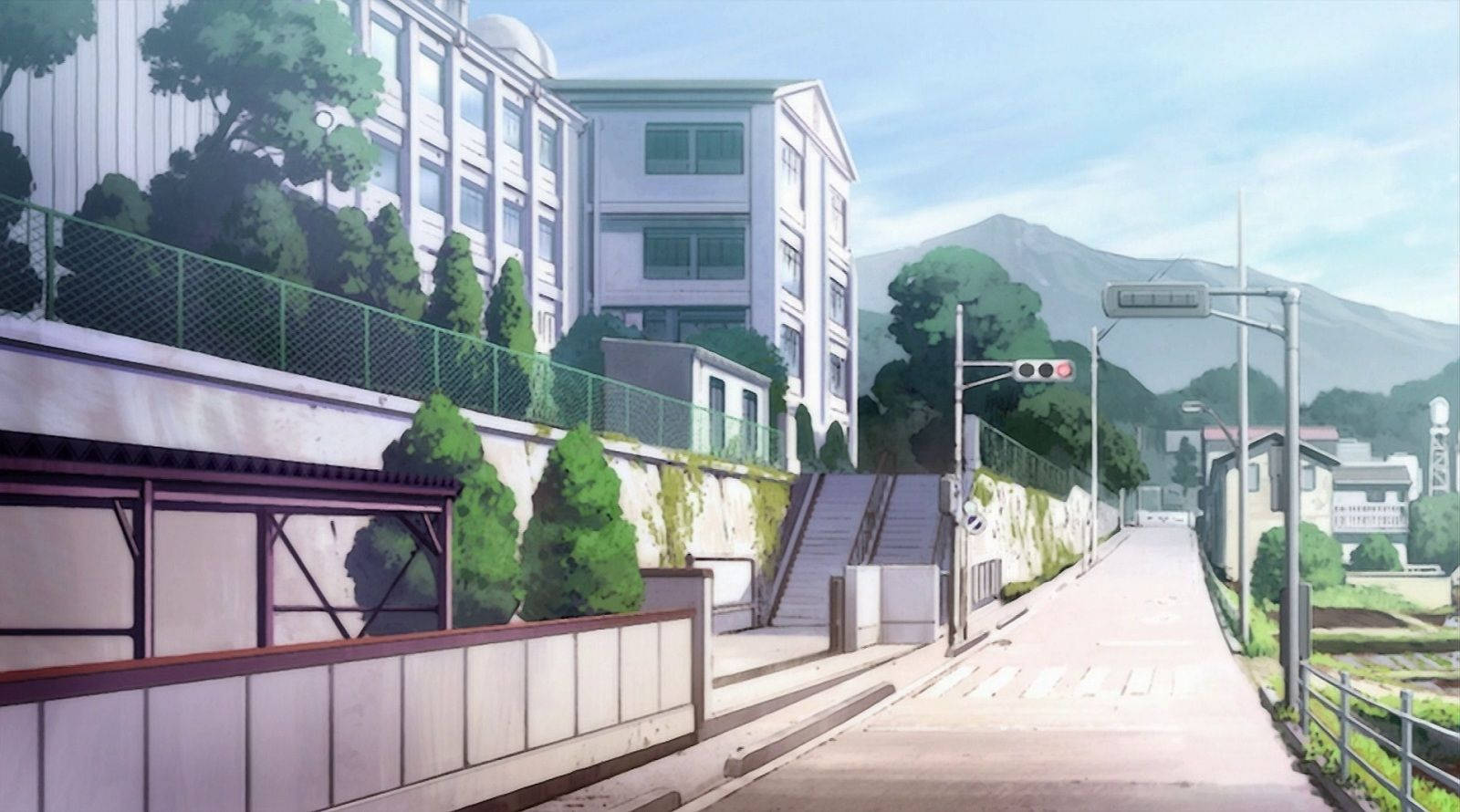 Anime School Scenery Saki Kiyosumi High School Background