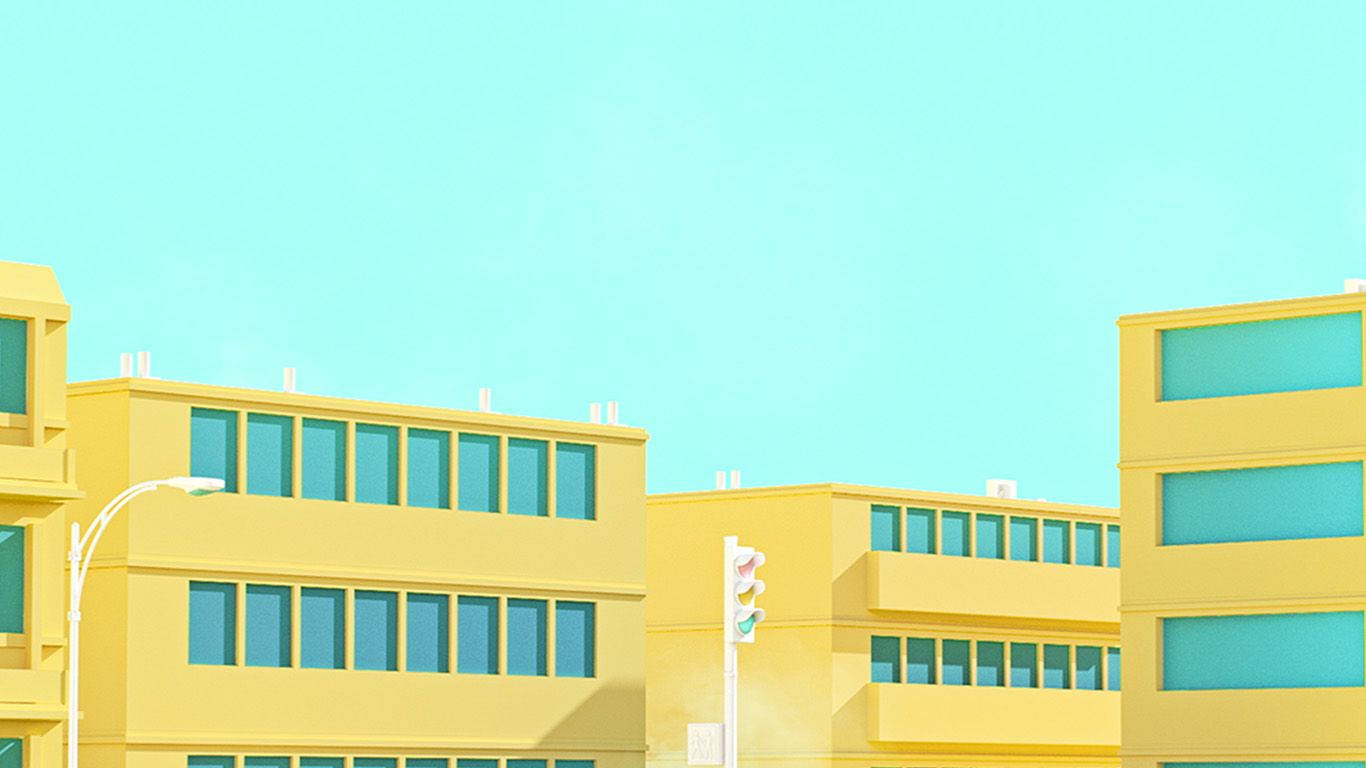 Anime School Scenery Yellow Aesthetic Building Background