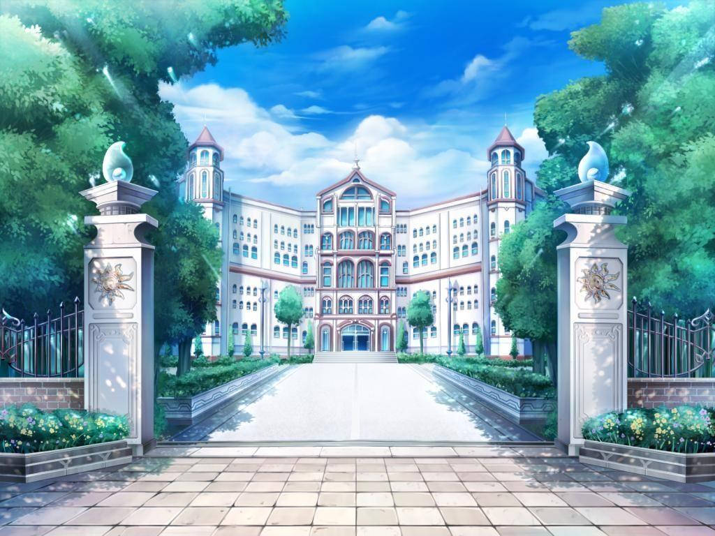 Anime School Scenery Yumesaki Academy Background
