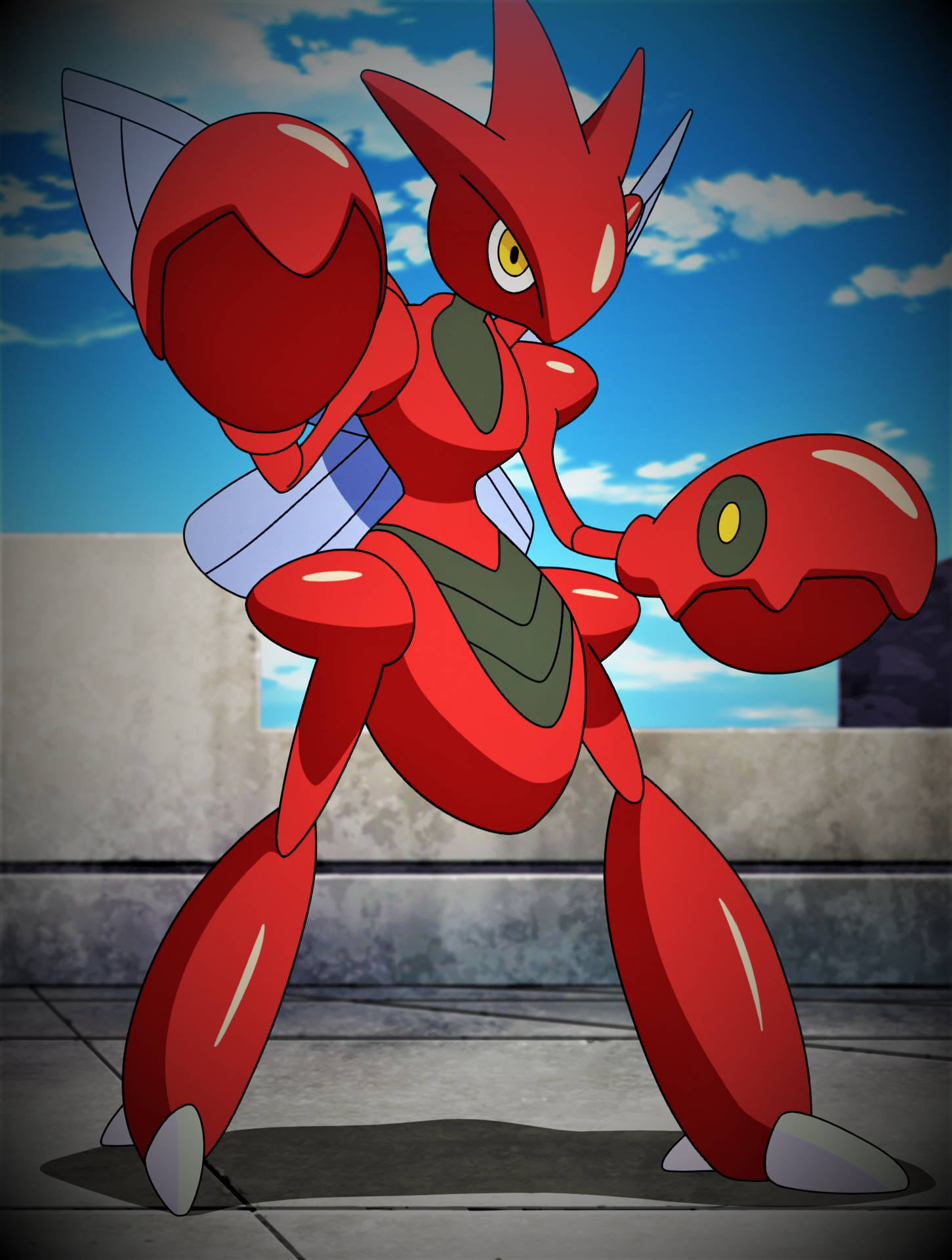 Anime Scizor Standing Ready Background