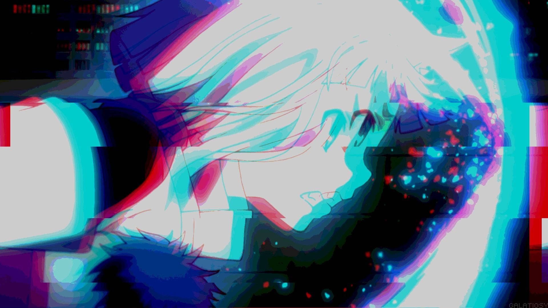 Anime Shoujo Glitch Background