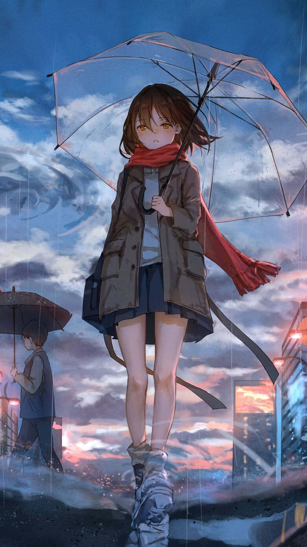 Anime Single Woman With Umbrella