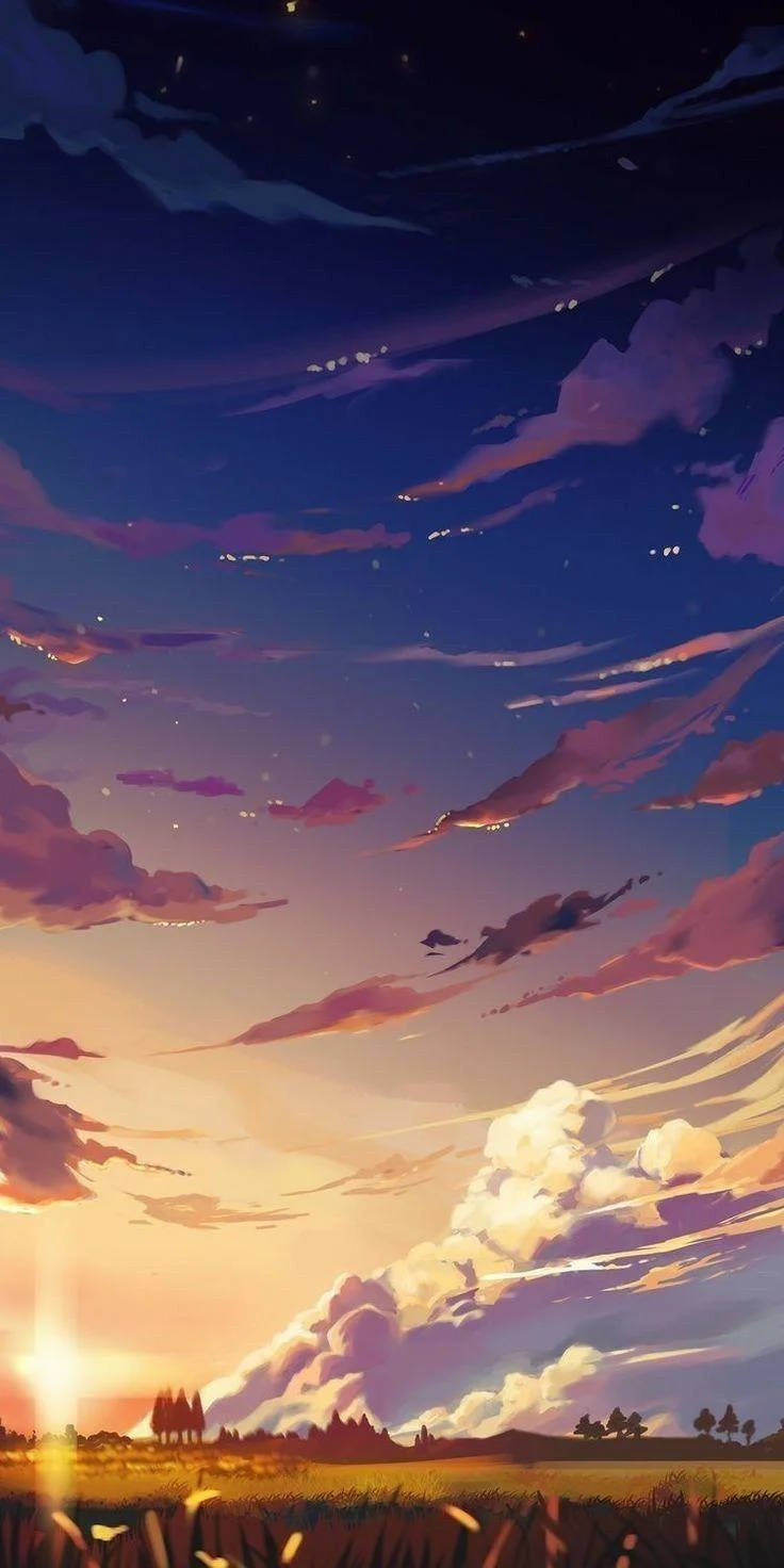 Anime Sky And Landscape 4k Phone Background