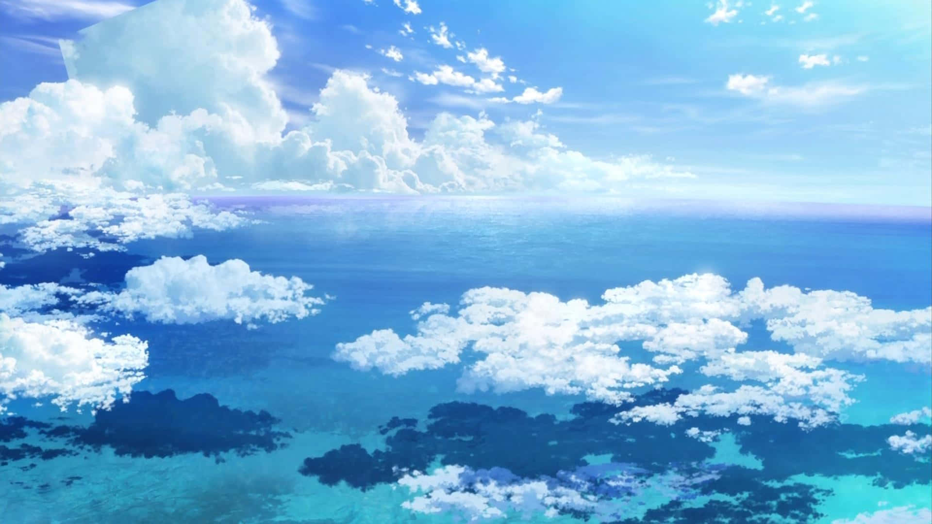 Anime Sky And Ocean Background