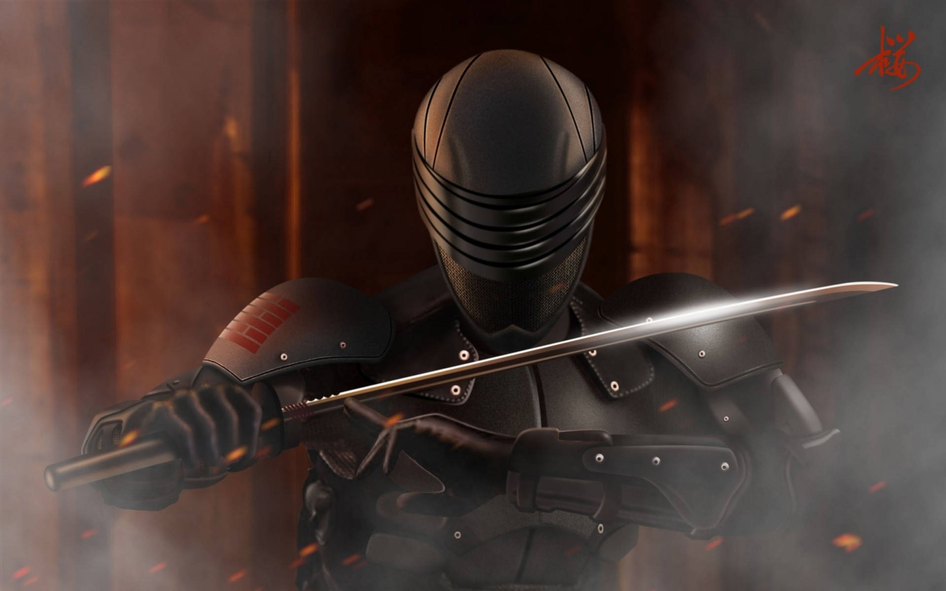 Anime Snake Eyes With Sword Background