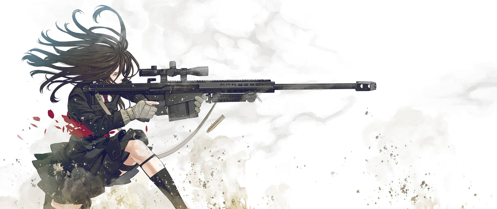 Anime Sniper Girl Shooting Background