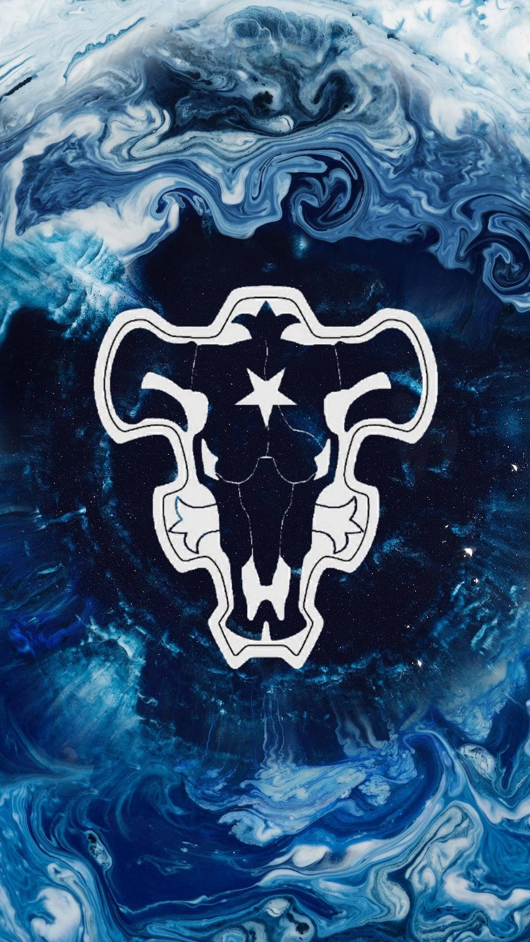 Anime Symbols Black Clover Black Bull Blue And White Background