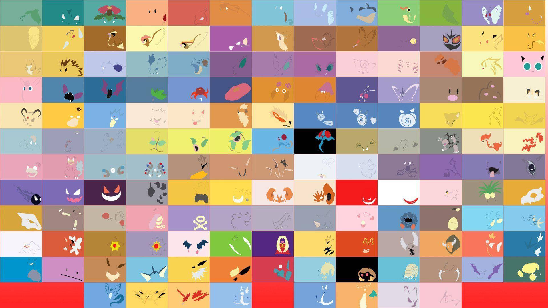 Anime Symbols Minimalist Art Pokemon Background