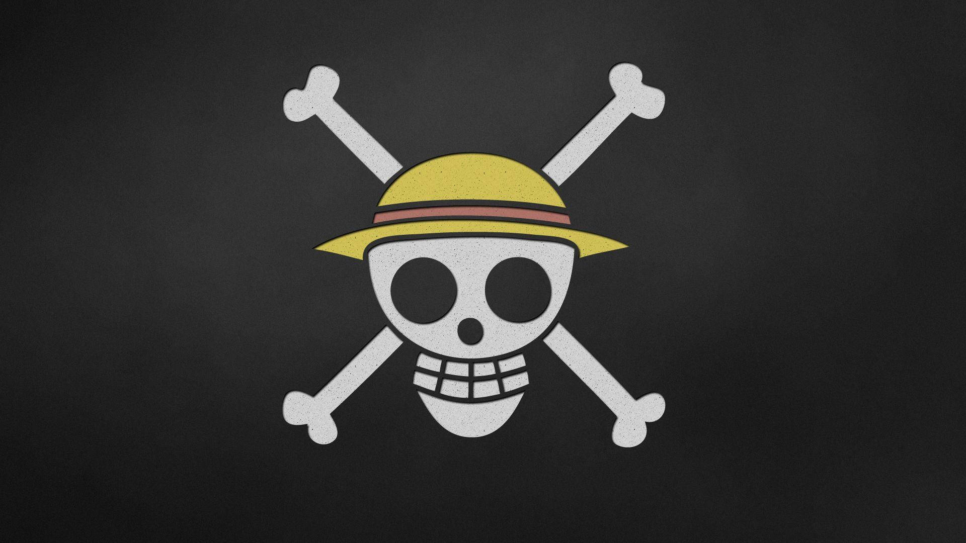 Anime Symbols One Piece Straw Hat Pirates Jolly Roger Background